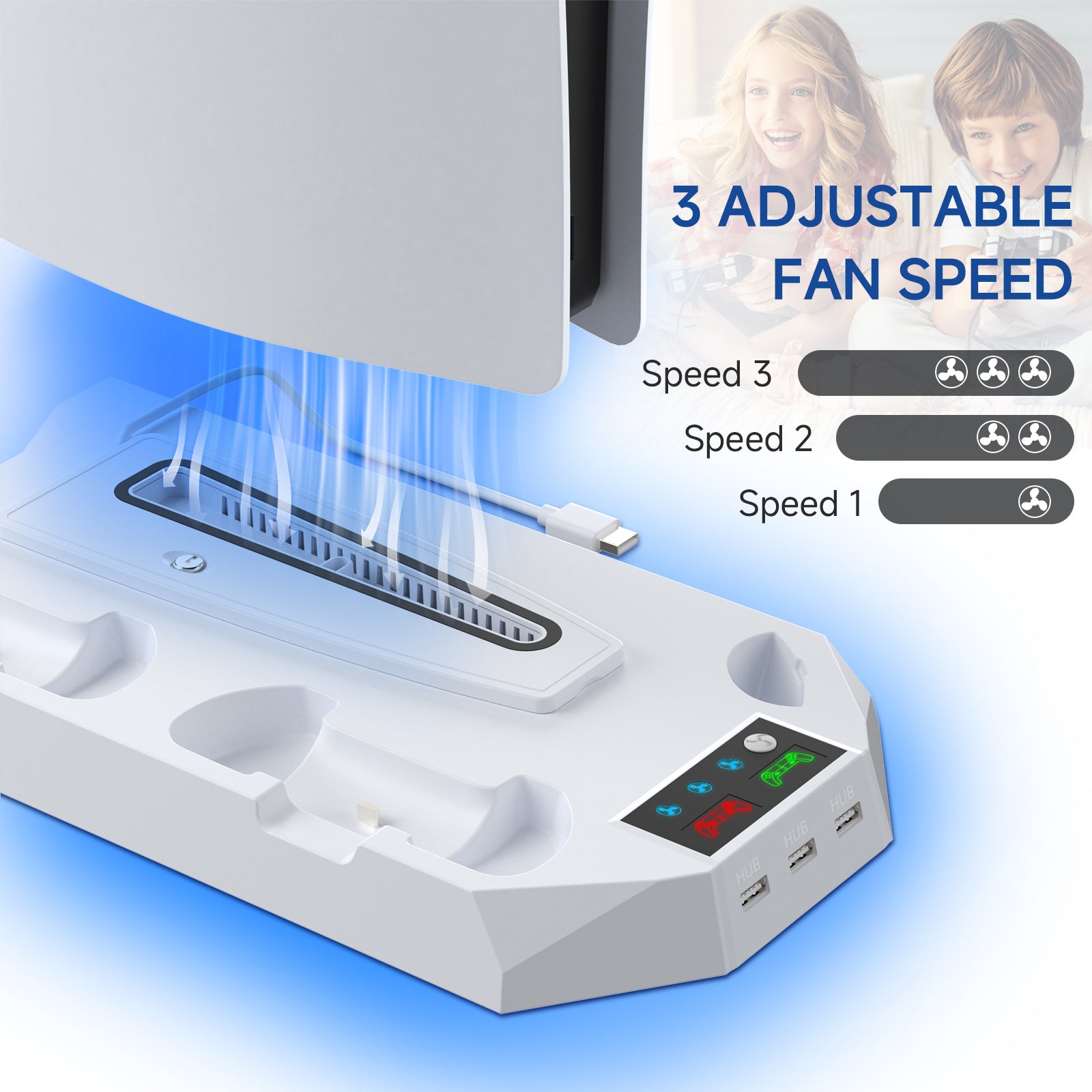 Plaque Rechargeable pour Manette, Ventilation