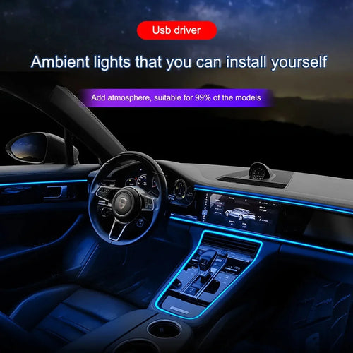 Bande LED Intérieure pour Voiture – Éclairage Ambiance RGB