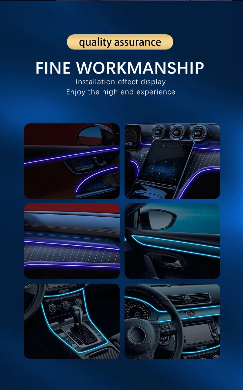 Bande LED Intérieure pour Voiture – Éclairage Ambiance RGB