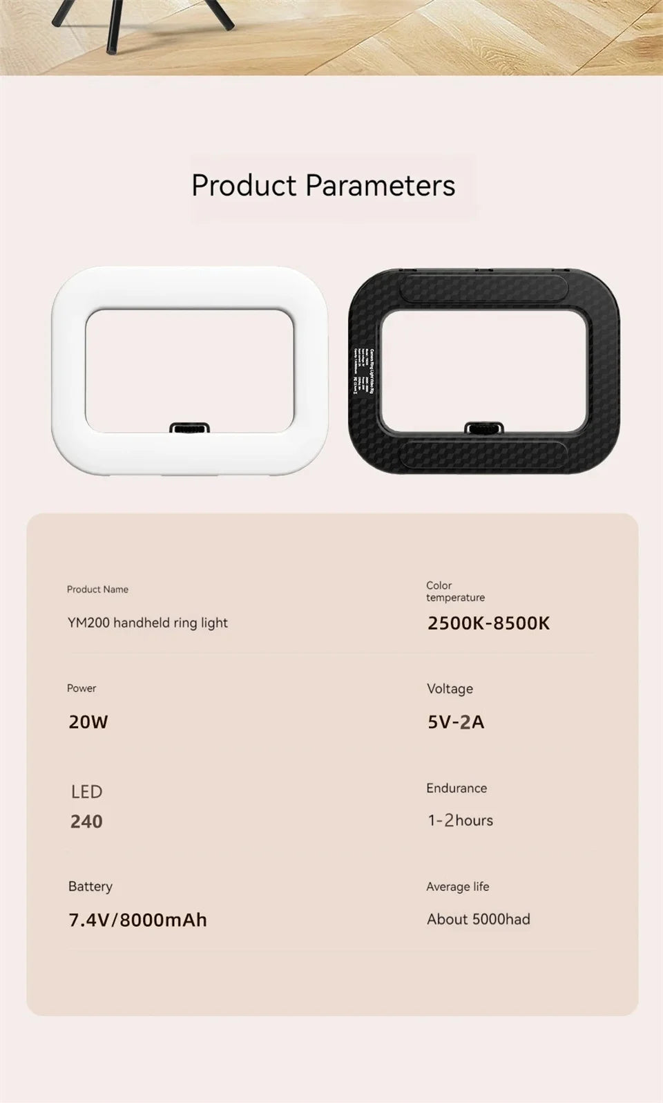 Ring light LED portable