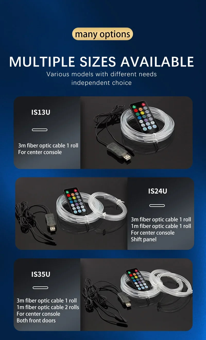 Bande LED Intérieure pour Voiture – Éclairage Ambiance RGB